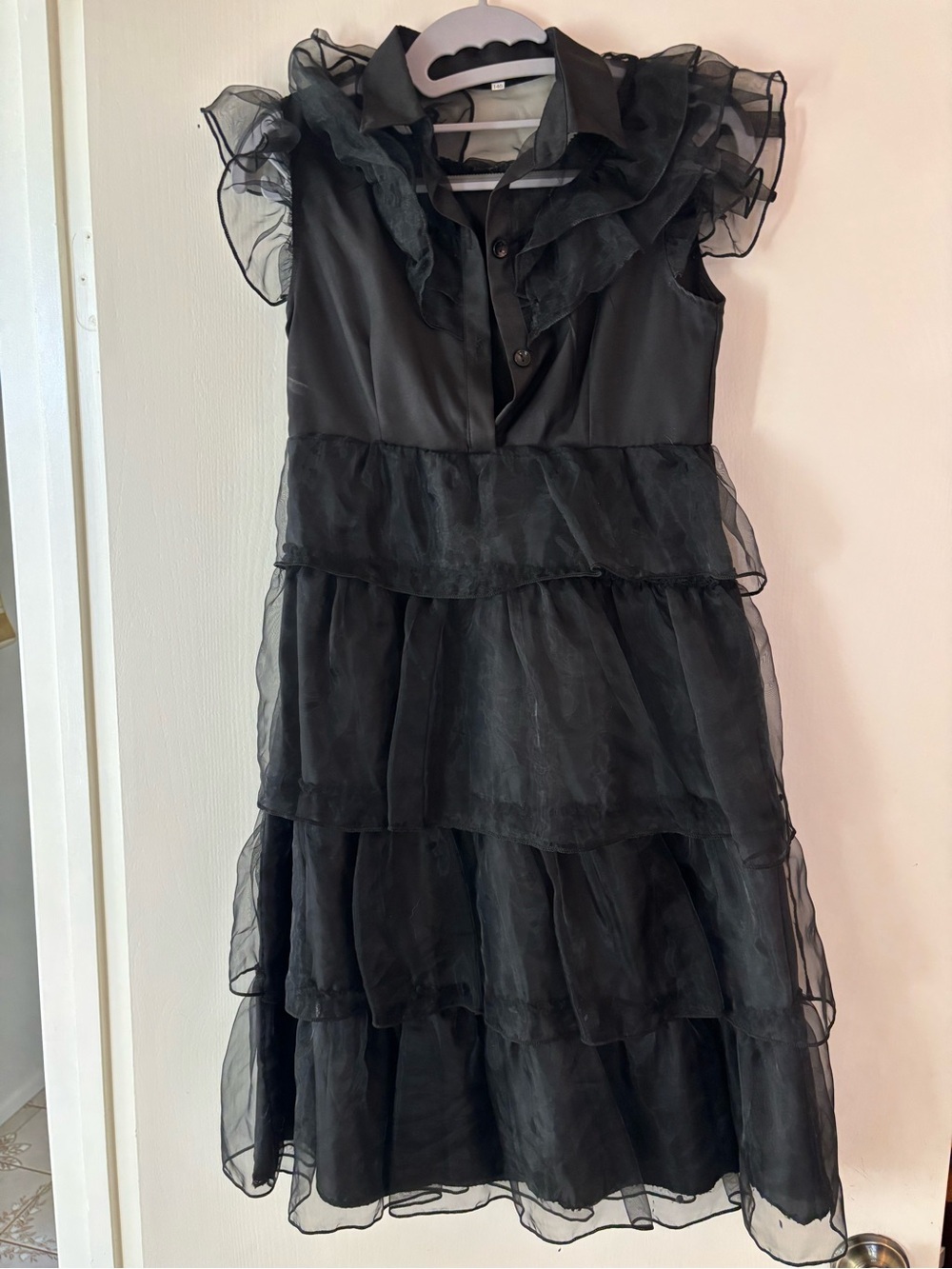 Girls' Black Ruffle Tiered Party Dress